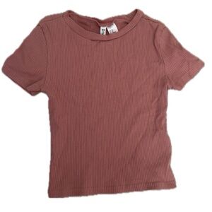 H&M pink ribbed tight tee